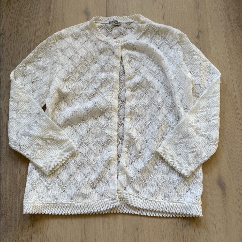 Gorgeous White Lace Button Up Cardigan Top